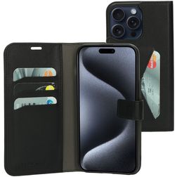 Mobiparts Classic Wallet iPhone 15 Pro Max Klapphülle Portemonnaie - Schwarz