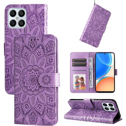 Mobigear Sunflower HONOR X8 Hülle Klapphülle Geldbörse - Lila