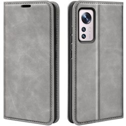 Mobigear Retro Slim Xiaomi 12 Pro Hülle Klapphülle Geldbörse - Grau