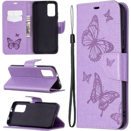 Mobigear Butterfly POCO M3 Hülle Klapphülle Geldbörse - Lila