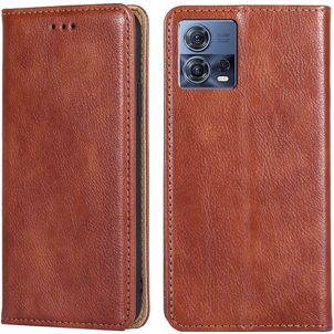 Mobigear Wallet Motorola Edge 30 Fusion Hülle Klapphülle Geldbörse - Braun