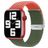 Mobigear Braided Dual Nylon Apple Watch Armband Klappschließe - 49/46/45/44 mm - Grün / Orange