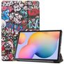 Mobigear Tri-Fold Samsung Galaxy Tab S6 Lite Hülle Klapphülle - Graffiti