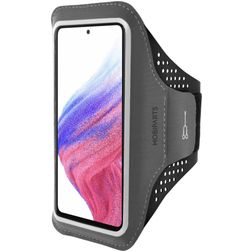 Mobiparts Comfort Fit Handyhalterung Joggen Samsung Galaxy A53 Sporthülle Neopren Sportarmband - Schwarz