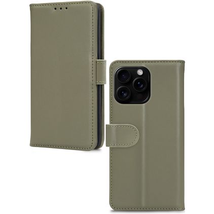 Mobilize Premium Gelly iPhone 16 Pro Hülle Klapphülle Geldbörse - Grün