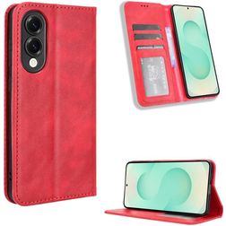 Mobigear Sensation Samsung Galaxy S25 Edge Hülle Klapphülle Geldbörse - Rot