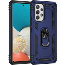 Mobigear Armor Ring Samsung Galaxy A53 Hülle Hardcase Backcover Stoßfest mit Ringhalter - Blau