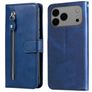 Mobigear Zipper iPhone 17 Pro Max Hülle Klapphülle Geldbörse - Blau