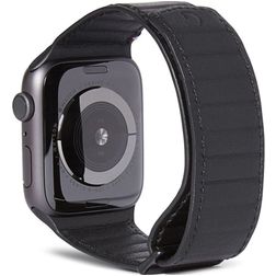Decoded Magnetic Traction Strap Leder Apple Watch Armband Magnetverschluss - 42/41/40/38 mm - Schwarz