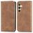 Mobigear Retro Slim Samsung Galaxy S25 Plus Hülle Klapphülle Geldbörse - Braun