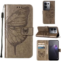 Mobigear Butterfly OPPO Reno 8 Pro 5G Hülle Klapphülle Geldbörse - Grau