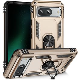 Mobigear Armor Ring Google Pixel 8a Hülle Hardcase Backcover Stoßfest mit Ringhalter - Gold