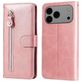 Mobigear Zipper iPhone 17 Pro Max Hülle Klapphülle Geldbörse - Roségold