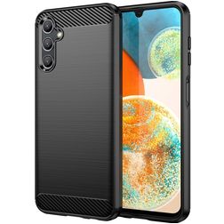 Mobigear Brushed Slim Samsung Galaxy A14 Hülle Flexibles TPU Backcover - Schwarz