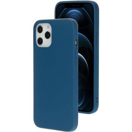 Mobiparts iPhone 12 Pro Max Silikon Hülle Backcover - Blueberry Blue