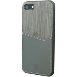 Valenta Card Slot iPhone SE (2022) Hülle Echtes Leder Backcover mit Kartenhalter - Grau