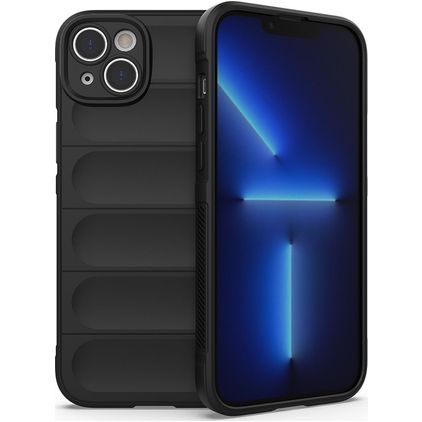 Mobigear Bumpy iPhone 14 Plus Hülle Flexibles TPU Backcover - Schwarz