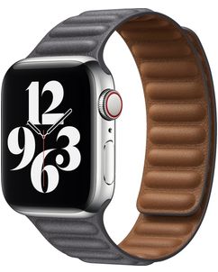 Mobigear Bumpy Leder Apple Watch Armband Magnetverschluss - 49/46/45/44 mm - Grau