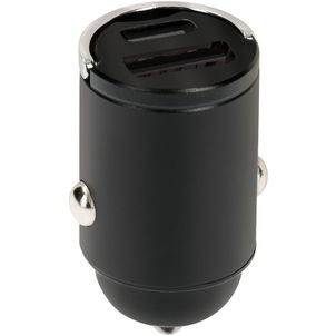 Mobiparts Car Charger Dual USB / USB-C Autoladegerät USB-C 30W - Schwarz