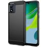 Mobigear Brushed Slim Motorola Moto E13 Hülle Flexibles TPU Backcover - Schwarz