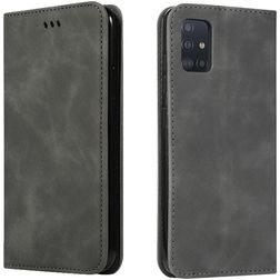 Mobigear Retro Slim Samsung Galaxy A51 Hülle Klapphülle - Grau