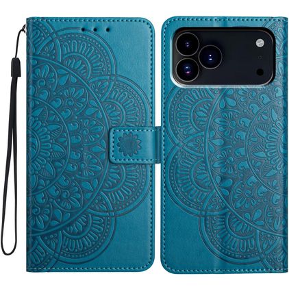 Mobigear Mandala iPhone 18 Pro Klapphülle Portemonnaie - Blau