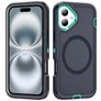 Mobigear Rugged Mag iPhone 16 Plus MagSafe Hülle Hardcase Backcover Stoßfest - Dunkelblau