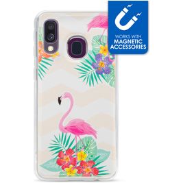 My Style Magneta Samsung Galaxy A40 Hülle Flexibles TPU Backcover - Flamingo