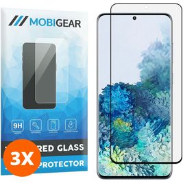 Mobigear Curved Samsung Galaxy S20 Plus Panzerglas Gehärtetes Glas Displayschutz - Hüllenfreundlich - Schwarz (3er Pack)