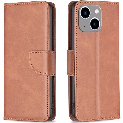 Mobigear Excellent iPhone 15 Plus Hülle Klapphülle Geldbörse - Braun