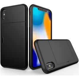 Mobigear Card iPhone XS Max Hülle Hardcase Backcover Stoßfest mit Kartenhalter - Schwarz Mobigear Card iPhone XS Max Hülle Hardcase Backcover Stoßfest mit Kartenhalter - Schwarz