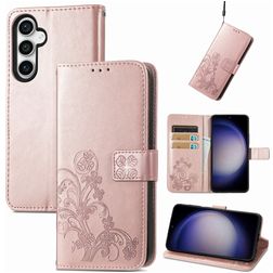 Mobigear Clover Samsung Galaxy S23 FE Hülle Klapphülle Geldbörse - Roségold