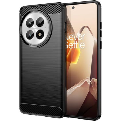Mobigear Brushed Slim OnePlus 13 Hülle Flexibles TPU Backcover - Schwarz