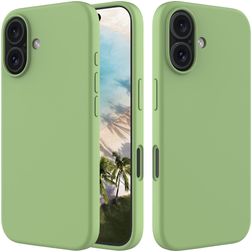 Mobigear Rubber Touch iPhone 16 Silikon Hülle Backcover - Grün