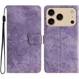 Mobigear Butterfly iPhone 17 Pro Hülle Klapphülle Geldbörse - Lila