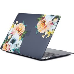Mobigear Design MacBook Pro 16 Zoll (2021-2024) Hardcase Hülle MacBook Case - Blumen Schwarz - Model A2485 / A2780 / A2991 / A3186