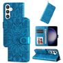 Mobigear Sunflower Samsung Galaxy S24 Plus Hülle Klapphülle Geldbörse - Blau