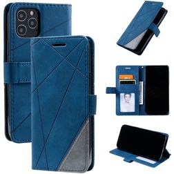 Mobigear Rhombus iPhone 12 Pro Hülle Klapphülle Geldbörse - Blau