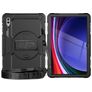 Mobigear SureGrip Xtreme Samsung Galaxy Tab S9 Ultra Hülle Kunststoff,Silikon Backcover + Schulterträger + Ständer - Schwarz