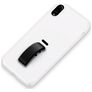 Mobigear Rubber Ring iPhone XS Max Hülle Hardcase Backcover mit Ringhalter - Weiß