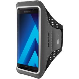 Mobiparts Comfort Fit Handyhalterung Joggen Samsung Galaxy A5 (2017) Sporthülle Neopren Sportarmband - Schwarz