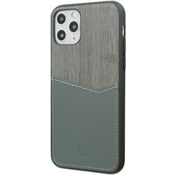 Valenta Card Slot iPhone 11 Pro Hülle Echtes Leder Backcover mit Kartenhalter - Grau