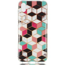 Mobigear Marble Huawei Y5 (2019) Hülle Flexibles TPU Backcover - Cubes