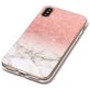 Mobigear Marble iPhone XS Hülle Flexibles TPU Backcover - Weiß / Pink