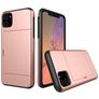 Mobigear Card iPhone 11 Hülle Hardcase Backcover Stoßfest mit Kartenhalter - Roségold
