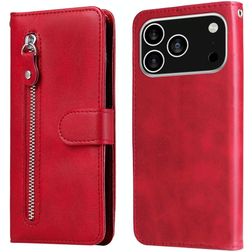 Mobigear Zipper iPhone 17 Pro Hülle Klapphülle Geldbörse - Rot