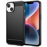 Mobigear Brushed Slim iPhone 15 Plus Hülle Flexibles TPU Backcover - Schwarz