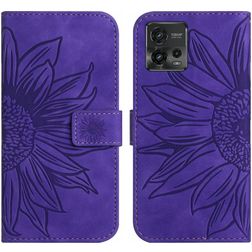 Mobigear Sunflower Motorola Moto G72 Hülle Klapphülle Geldbörse - Lila