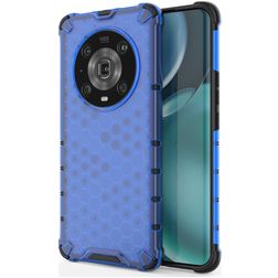 Mobigear Honeycomb HONOR Magic 4 Pro Hülle Hardcase Backcover Stoßfest - Blau
