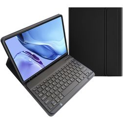 Mobigear Keys Samsung Galaxy Tab S9 FE Hülle QWERTY Bluetooth Tastatur Klapphülle + Stifthalter - Schwarz